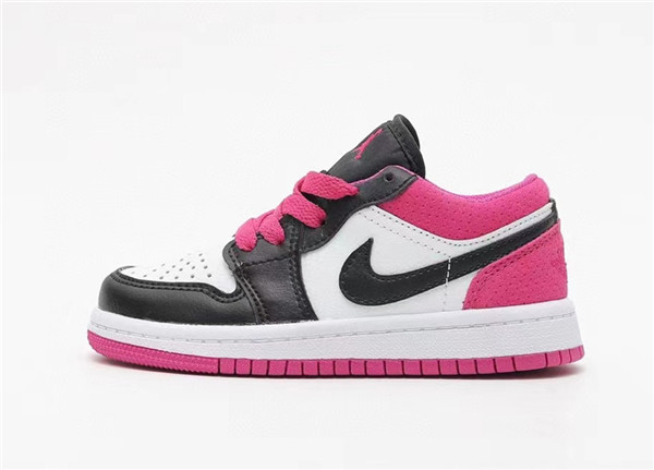 Youth Running Weapon Air Jordan 1 Black/White/Pink Low Top Shoes 0080 Youth Running Weapon Air Jordan 1 Black/White/Pink Low Top Shoes 0080